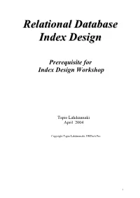 Relational Database Index Design