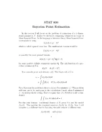 STAT 830 Bayesian Point Estimation