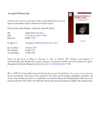 Synthesis and Evaluation of Phosphoramidate and Phosphorothioamidate Ana‐ Logues of Amiprophos Methyl As Potential Antimalarial Agents
