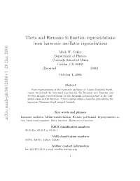 Theta and Riemann Xi Function Representations from Harmonic