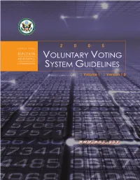 Voluntary Voting System Guidelines Overview