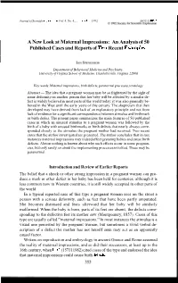 A New Look at Maternal Impressions: an Analysis of 50 Published Cases and Reports of N O Recent ~Xamplesl