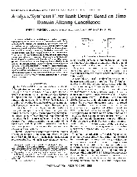 Analysis/Synthesis Filter Bank Design Based on Time Domain Aliasing Cancellation