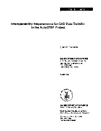 Interoperability Requirements for CAD Data Transfer in the Autostep Project