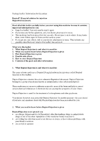 Package Leaflet: Information for the Patient Depixol® 20 Mg/Ml Solution
