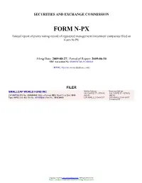 SMALLCAP WORLD FUND INC (Form: N-PX, Filing Date: 08/27/2009)