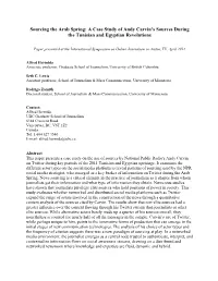 Sourcing the Arab Spring: a Case Study of Andy Carvin's Sources During the Tunisian and Egyptian Revolutions