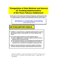 UH EVALUATION GOALS: Triangulation of Data Methods And