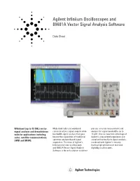 Agilent Infiniium Oscilloscopes and 89601A Vector Signal Analysis Software
