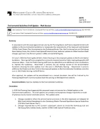 Environmental Guidelines Draft Updates – Work Session