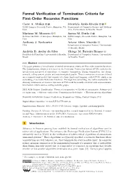 Formal Verification of Termination Criteria for First-Order Recursive Functions
