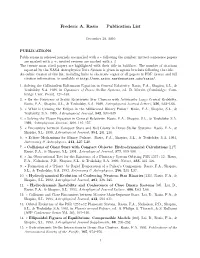 Frederic A. Rasio — Publication List