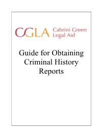 Guide for Obtaining Criminal History Reports