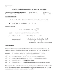 IVC Factsheet Quadratics