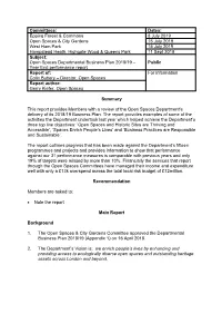 Open Spaces Departmental Business Plan
