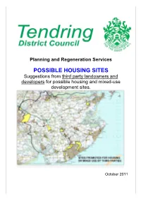 POSSIBLE HOUSING SITES Suggestions from Third Party Landowners and Developers for Possible Housing and Mixed-Use Development Sites
