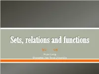 Preliminary Knowledge on Set Theory