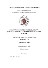 Quantum Conditional Probability: Implications for Conceptual Change of Science