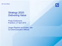 Strategy 2020: Delivering Value