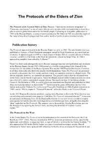 The Protocols of the Elders of Zion