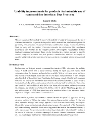 Usability Improvements for Products That Mandate Use of Command-Line Interface: Best Practices