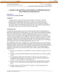 A Model for Listening and Viewing Comprehension in Multimedia Environments
