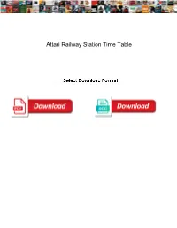 Attari Railway Station Time Table