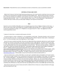 Historical Festivals and Events