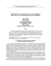 International Institutional Case Writing: the Case of St