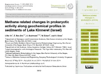 Methane Related Changes in Prokaryotic Activity