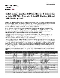 Others to Join S&P Midcap 400 and S&P Smallcap