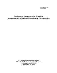 Testing and Demonstration Sites for Innovative Groundwater
