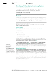 Tetralogy of Fallot: Stroke in a Young Patient