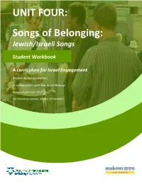 UNIT FOUR: Songs of Belonging