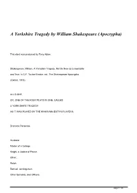 A Yorkshire Tragedy by William Shakespeare (Apocrypha)