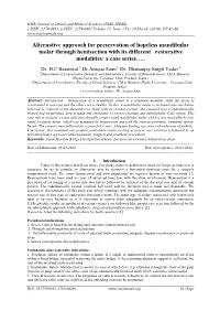 Alternative Approach for Preservation of Hopeless Mandibular Molar Through Hemisection with Its Different Restorative Modalities: a Case Series…