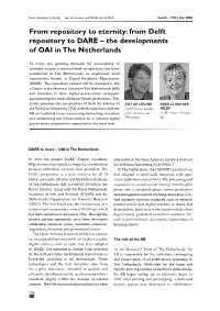 From Delft Repository to DARE – the Developments of OAI in the Netherlands