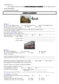 London Webquest 4E You Are Going to Learn More About a Famous London Place Or Monument