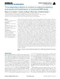Time-Dependent Effects of Cortisol on Selective Attention and Emotional Interference: a Functional MRI Study