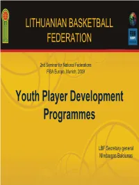 Youth Player Development Programmes