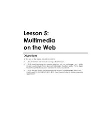 5Lesson 5: Multimedia on the Web
