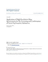 Application of High Resolution Mass Spectrometry for the Screening and Confirmation of Novel Psychoactive Substances Joshua Zolton Seither Jseit005@Fiu.Edu