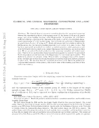 Arxiv:1403.3712V6 [Math.NT] 18 Aug 2015 the Q1 Coeﬃcient of J(Τ), Can Be Expressed As a Linear Combination of Dimensions of Irreducible