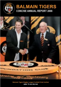 Balmain Tigers Concise Annual Report 2008