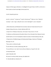 Compound Heterozygous Alterations in Intraflagellar Transport Protein CLUAP1 in a Child with A