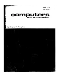 Computers and Automation