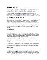 Cyclic Group