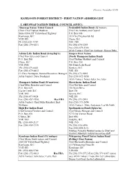 First Nation Address List