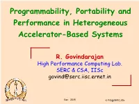 Improving Programmability, Portability and Performance In