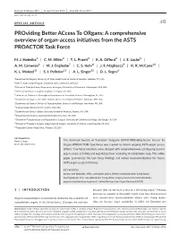 Providing Better Access to Organs: a Comprehensive Overview of Organ-­Access Initiatives from the ASTS PROACTOR Task Force